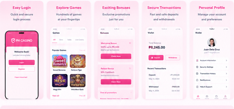 App preview screens
